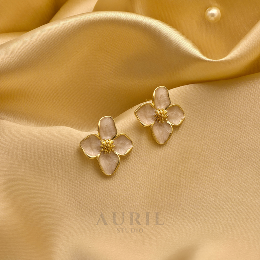 Jasmine Bloom Mother of Pearl Stud Earrings