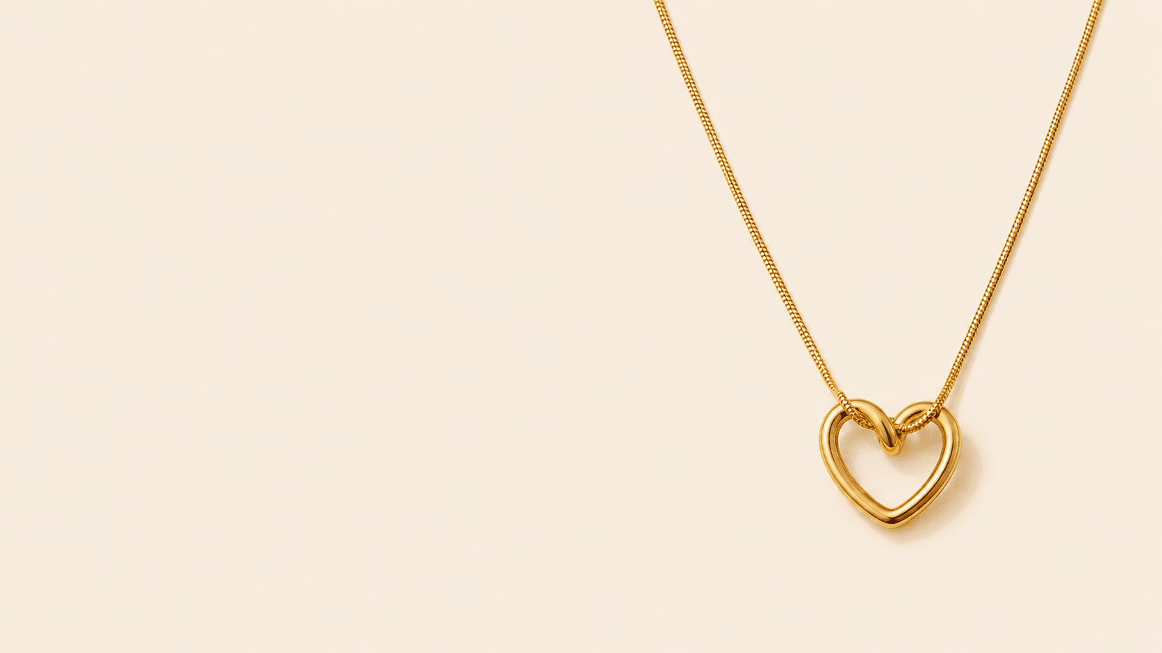 Gold open-heart pendant necklace