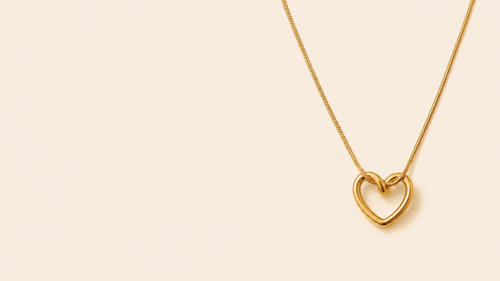 Gold open-heart pendant necklace