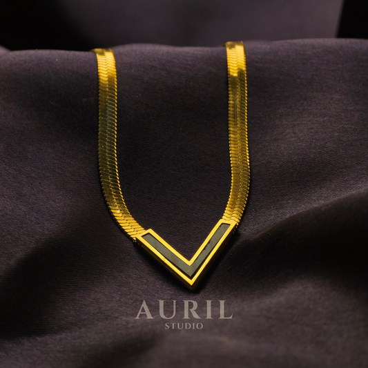 Gold Plated Black Vixen Necklace for Women