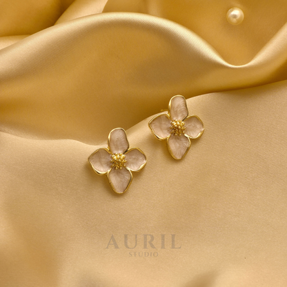 Jasmine Bloom Mother of Pearl Stud Earrings