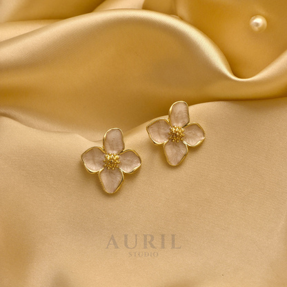 Jasmine Bloom Mother of Pearl Stud Earrings