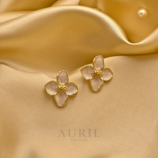 Jasmine Bloom Mother of Pearl Stud Earrings