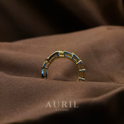 Crystal Snake Wrap Ring, Gold Plated Serpent Pavé Statement Ring for Women
